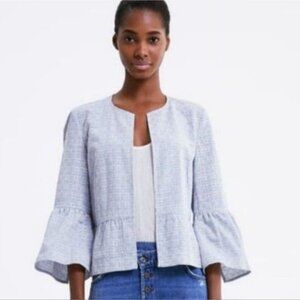 Zara Light Blue eyelet bolero jacket